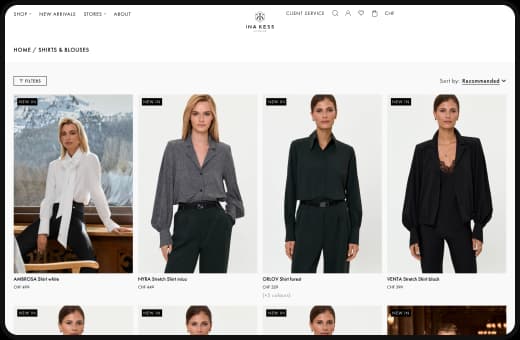 INA KESS: Shopify-Shop auf dem Desktop